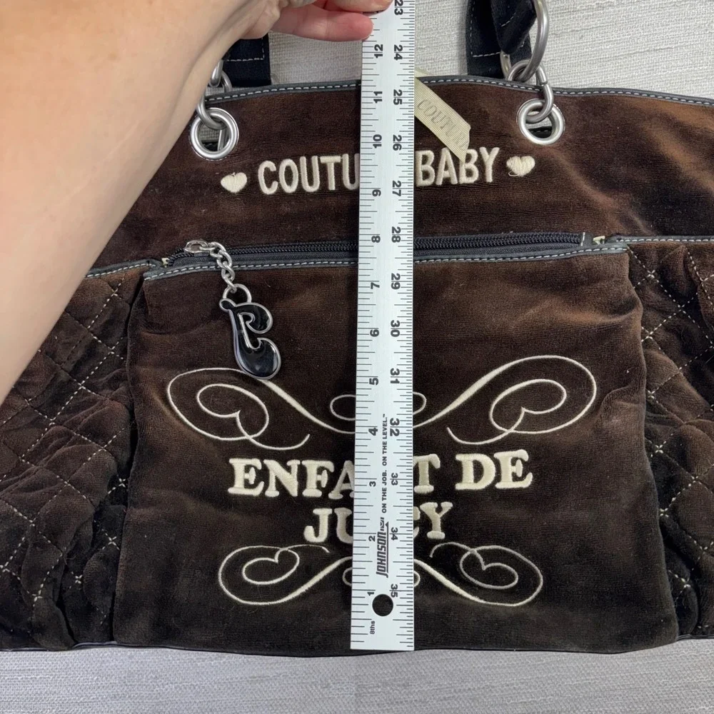 Vintage Juicy Couture Enfant Brown Velour Diaper Bag Enfant De‎ Juicy Y2K Tote